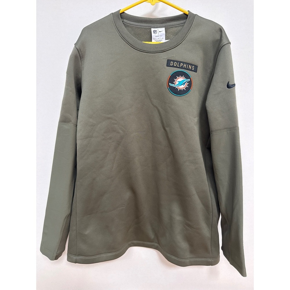 Nike NFL Miami Dolphins Salute to Service Therma-FIT Sweatshirt Olive Green L